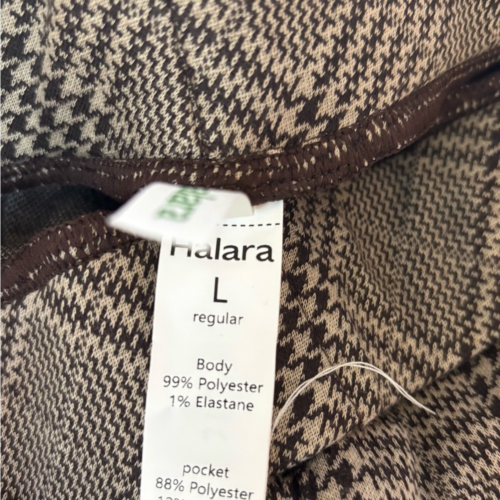 Halara High Waisted Side Pocket Wide Leg Houndstooth Plaid Casual Pants NWT - Picture 7 of 7